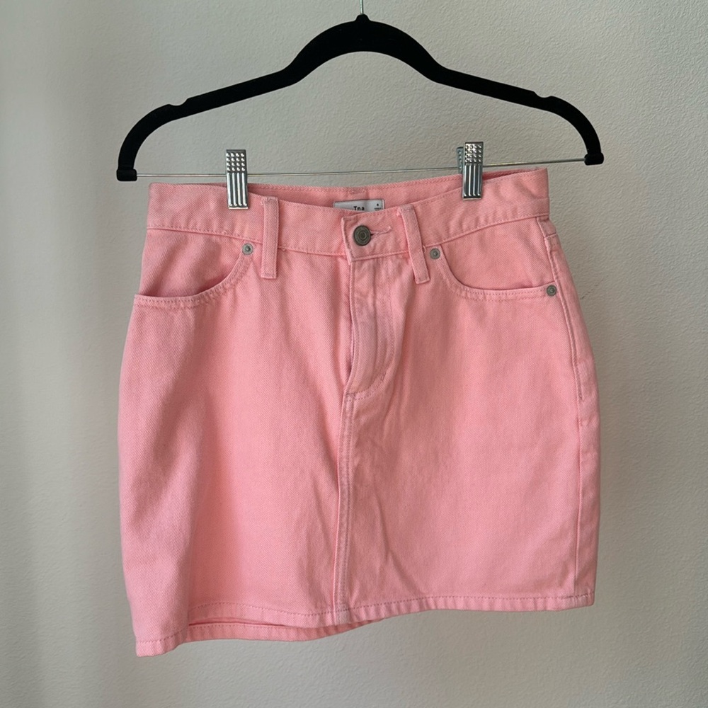 TNA Pink Denim Mini Skirt